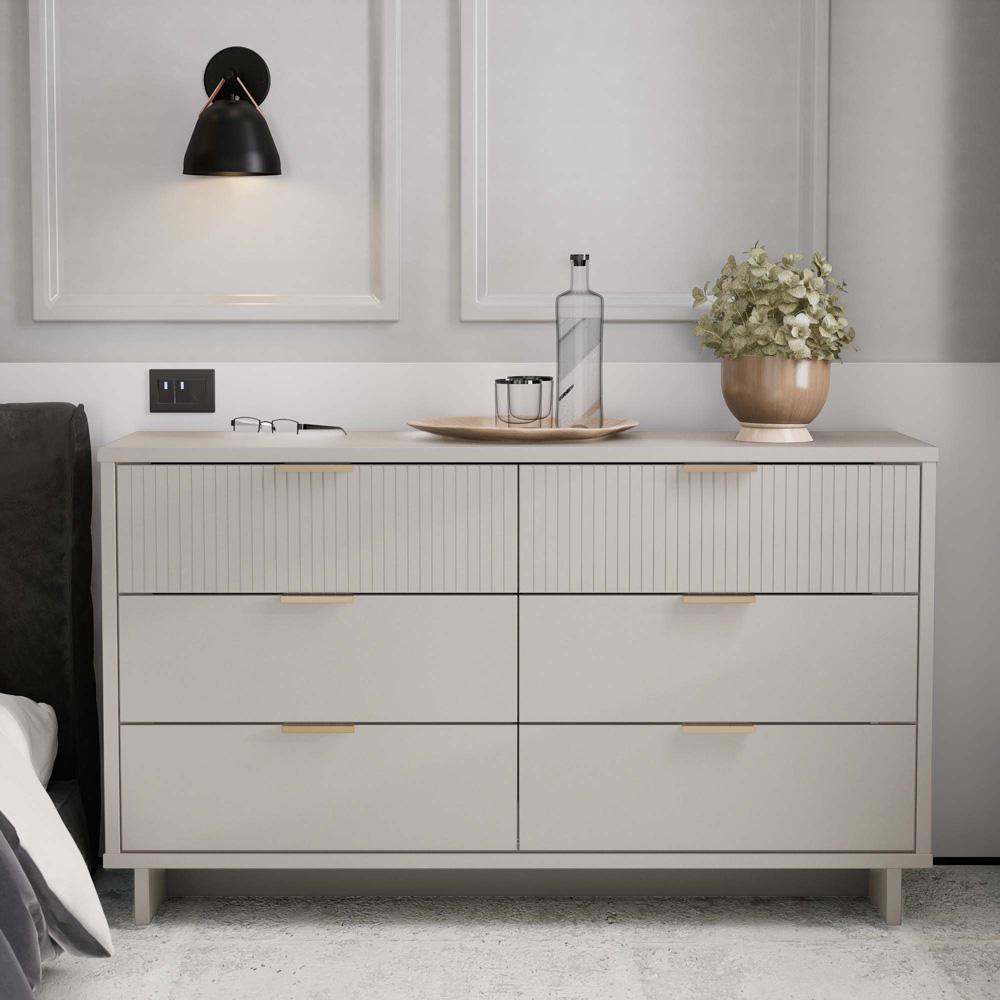 Manhattan Comfort - Granville Double Wide Dresser with 6 Drawers in Light Grey - DR-5036 veiw 10