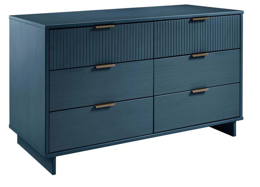 Manhattan Comfort - Granville Double Wide Dresser with 6 Drawers in Midnight Blue - DR-5034 veiw 2