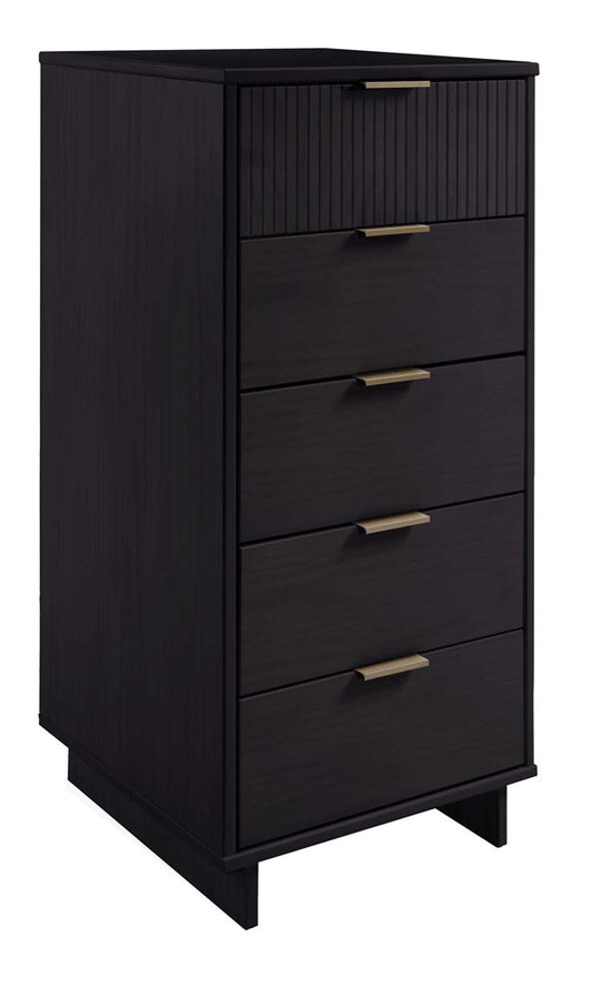 Manhattan Comfort - 2-Piece Granville Tall Narrow and Standard Dresser with 8 Drawers in Black - GRAN012 veiw 2