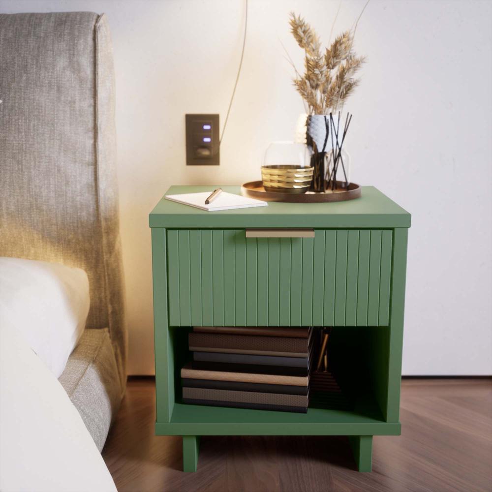 Manhattan Comfort - Granville Nightstand 1.0 with 1 Full Extension Drawers in Sage Green - NS-5003 veiw 10