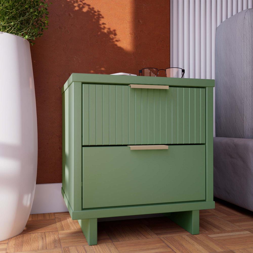 Manhattan Comfort - Granville Nightstand 2.0 with 2 Full Extension Drawers in Sage Green - NS-5013 veiw 10