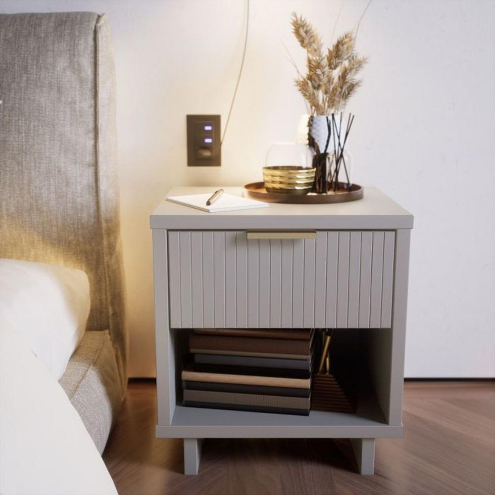 Manhattan Comfort - Granville Nightstand with 2 Full Extension Drawers in Light Grey - Set of 2 - 2-NS-5006 veiw 9