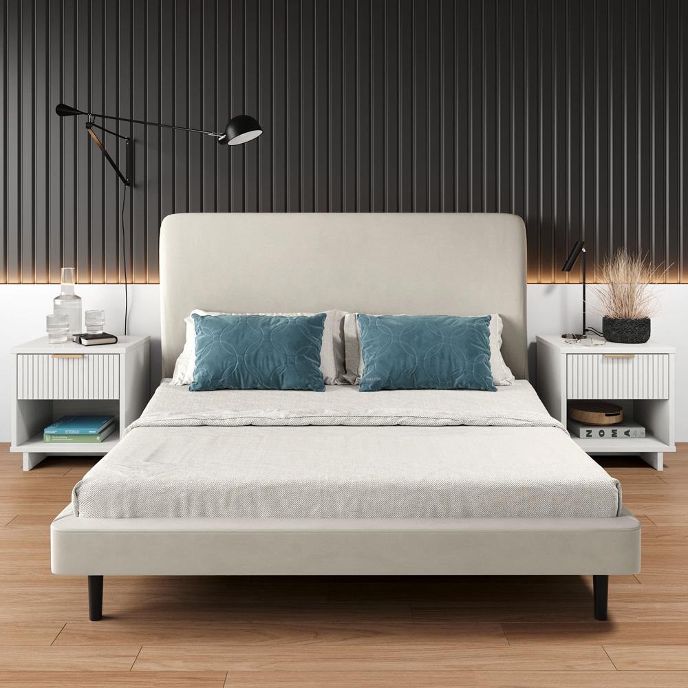 Manhattan Comfort - Granville Nightstand with 2 Full Extension Drawers in White - Set of 2 - 2-NS-5001 veiw 9