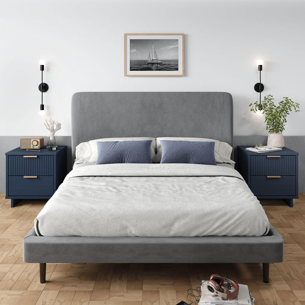 Manhattan Comfort - Granville Nightstand with 4 Full Extension Drawers in Midnight Blue - Set of 2 - 2-NS-5014 veiw 9