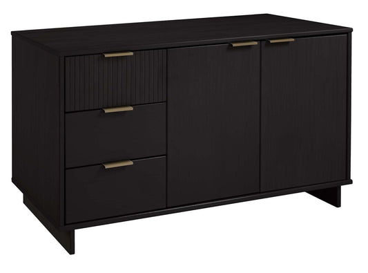 Manhattan Comfort - Granville Sideboard with 3 Full Extension Drawers in Black - SB-5002 veiw 2