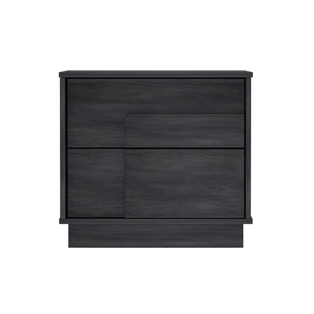 Manhattan Comfort - Horizon Nightstand with 2 Drawers in Charcoal Grey - NS003-GY veiw 1