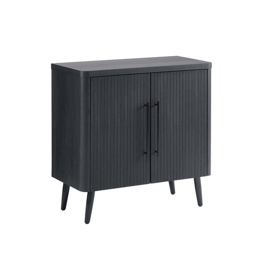 Manhattan Comfort - Jodie Accent Cabinet with 2 Adjustable Shelves in Charcoal Grey - AC001-GY veiw 2