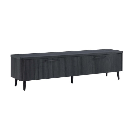 Manhattan Comfort - Jodie TV Stand with 2 Semi Pull Drawers in Charcoal Grey - TV003-GY veiw 2