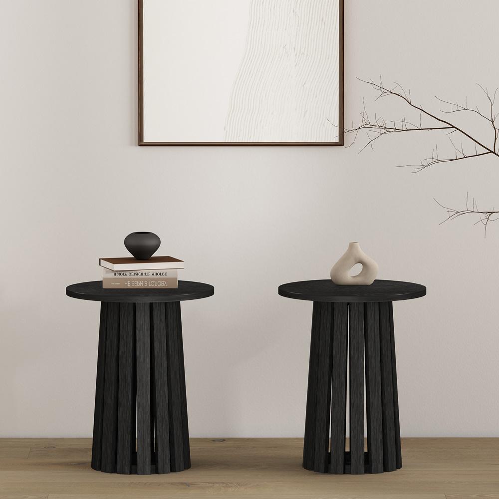 Manhattan Comfort - Layla End Table with MDF Legs in Black - Set of 2 - 2-ET012-BK veiw 7