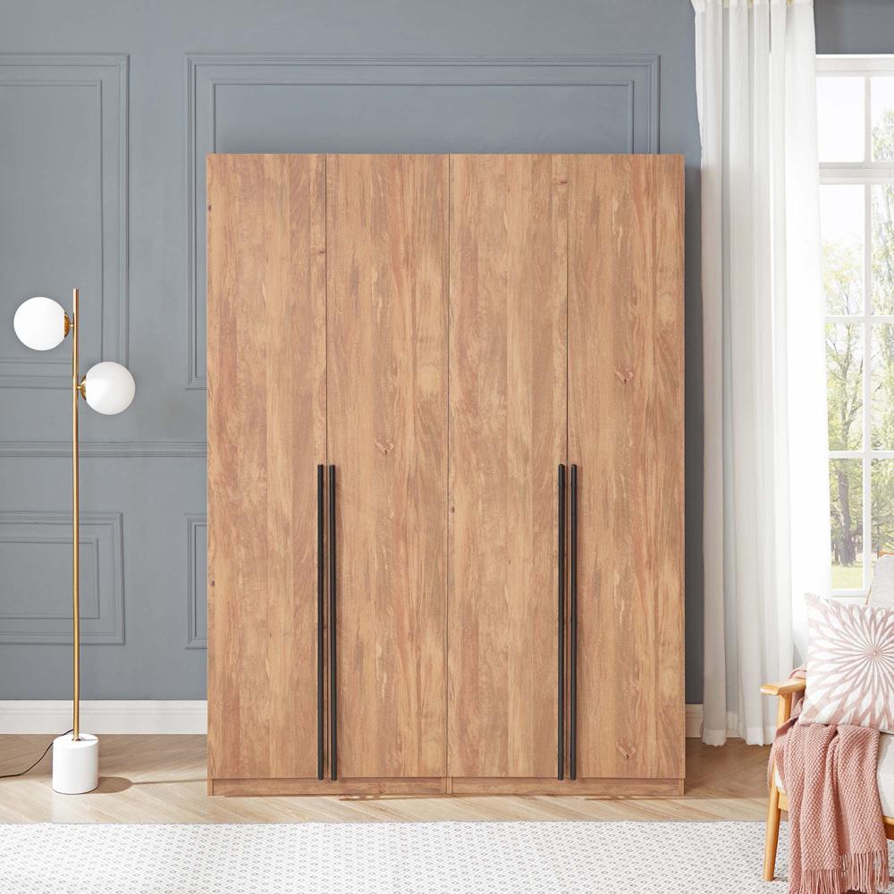 Manhattan Comfort - Lee Wardrobe Closet 3.0 with 8 Adjustable Shoe Rack Shelves in Golden Brown - Set of 2 - 2-WC003-GB veiw 10