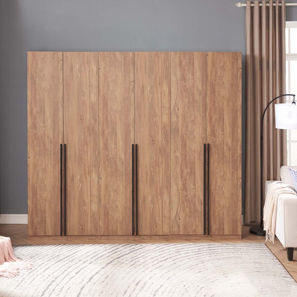 Manhattan Comfort - Lee Wardrobe Closet 1.0 with 6 Full Extension Drawers in Golden Brown - Set of 3 - 3-WC001-GB veiw 10