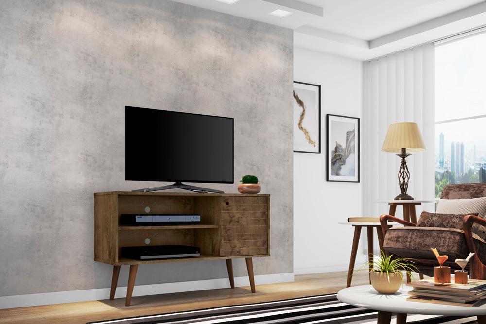 Manhattan Comfort - Liberty 42W TV Stand with 3 Fixed Shelves in Rustic Brown - 212BMC9 veiw 7