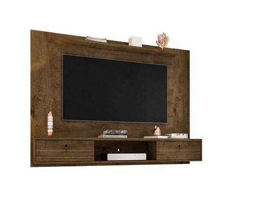 Manhattan Comfort - Liberty Floating Entertainment Center with 3 Fixed Shelves Shelves in Rustic Brown - 235BMC9 veiw 2