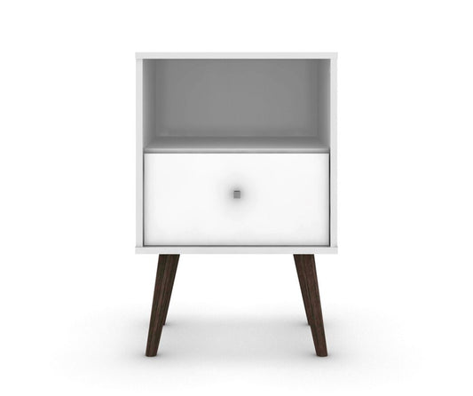 Manhattan Comfort - Liberty Nightstand with 1 Drawers in White - 203AMC6 veiw 2