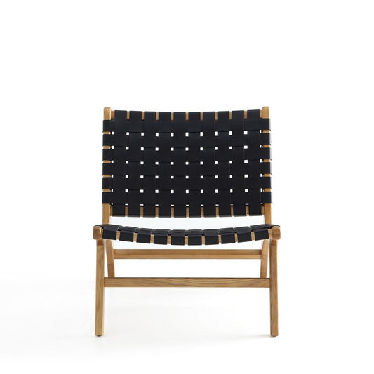 Manhattan Comfort - Maintenon Pu Leather Accent Chair with American Ash Wood Legs in Black - ACCA03-BK veiw 2