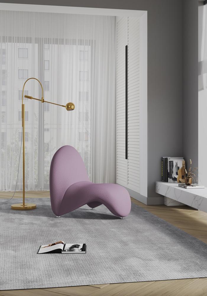 Manhattan Comfort - MoMa Wool Blend Accent Chair with Metal Legs in Purple - Set of 2 - 2-AC009-PL veiw 4