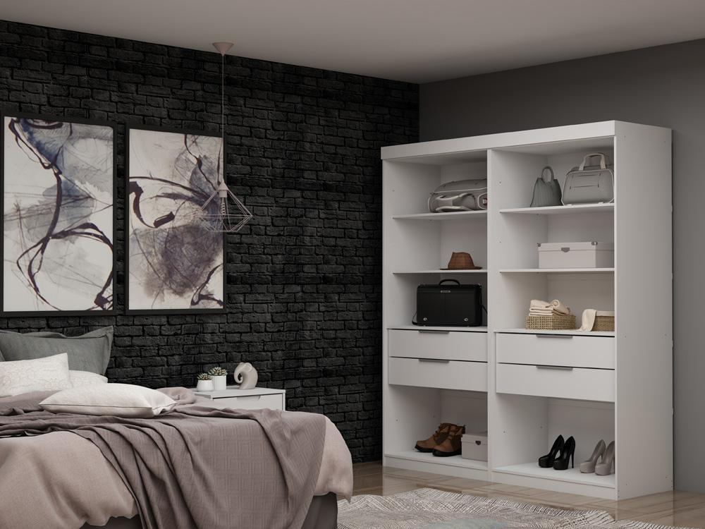 Manhattan Comfort - Mulberry Closet with 4 Drawers in White - Set of 2 - 112GMC1 veiw 8