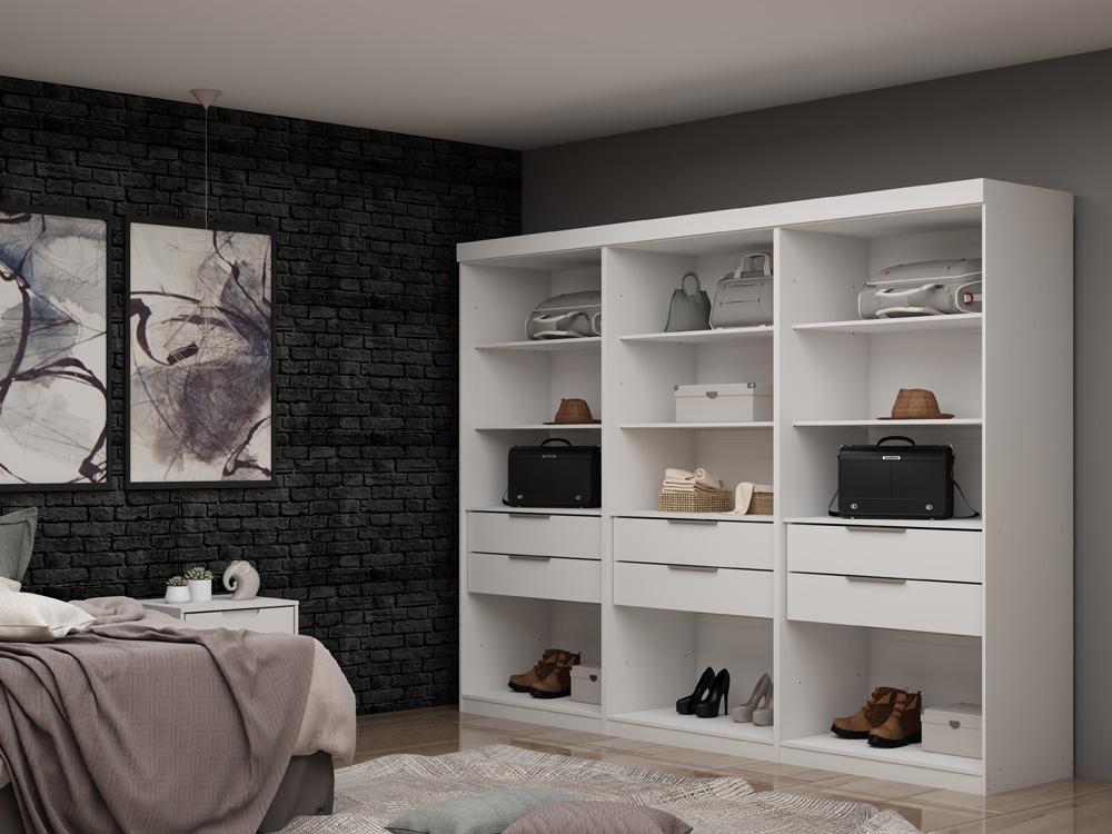 Manhattan Comfort - Mulberry Closet with 6 Drawers in White - Set of 3 - 113GMC1 veiw 8