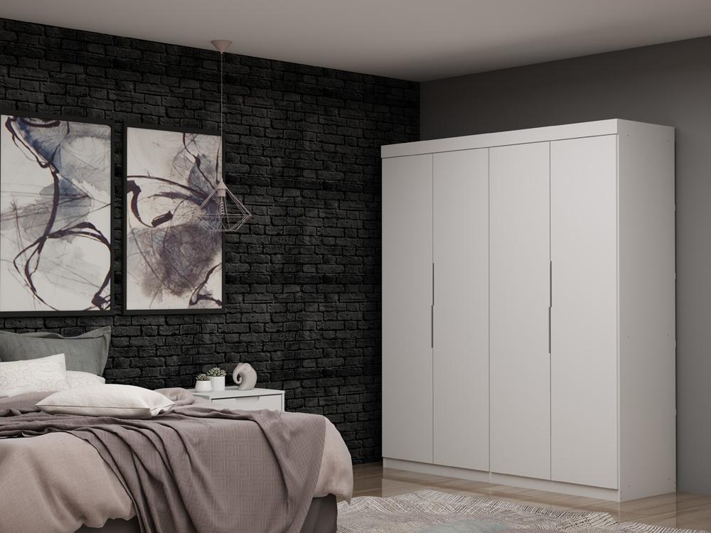 Manhattan Comfort - Mulberry Door Closet with 4 Drawers in White - Set of 2 - 121GMC1 veiw 8