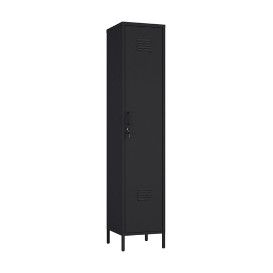 Manhattan Comfort - Naomi 15 Single Locker Storage Cabinet with 5 Adjustable Shelves in Black - AF007-BK veiw 2
