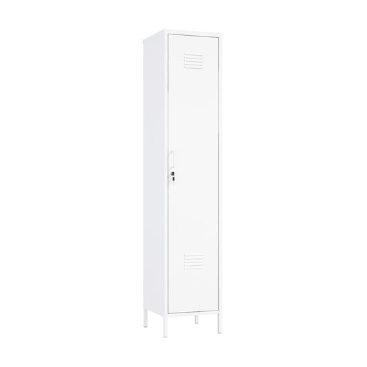 Manhattan Comfort - Naomi 15 Single Locker Storage Cabinet with 5 Adjustable Shelves in White - AF007-WH veiw 2