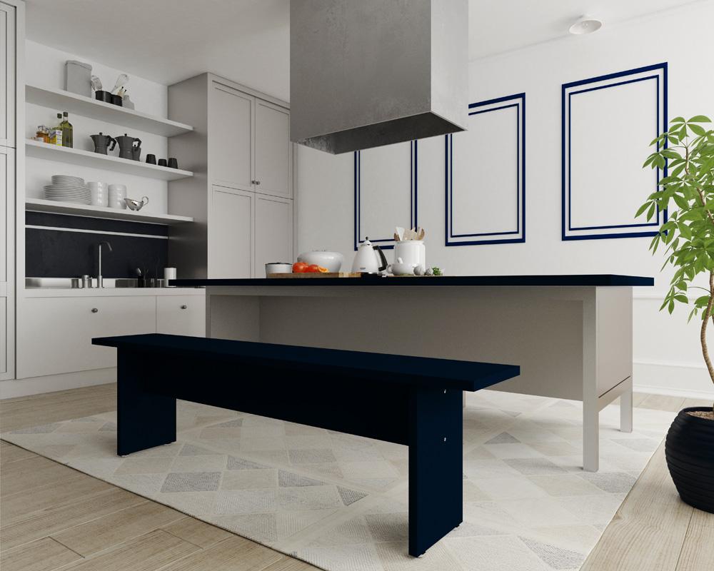 Manhattan Comfort - Nomad Dining Bench with MDF Legs in Blue - 123GMC4 veiw 6