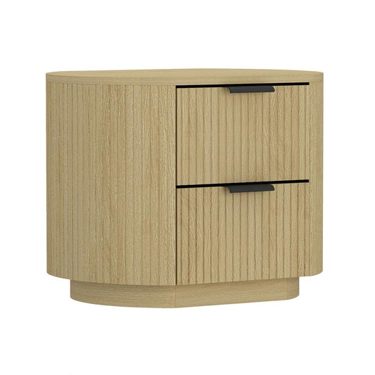 Manhattan Comfort - Olivia Nightstand with 2 Drawers in Natural Oak and Black - NS010-NO veiw 2