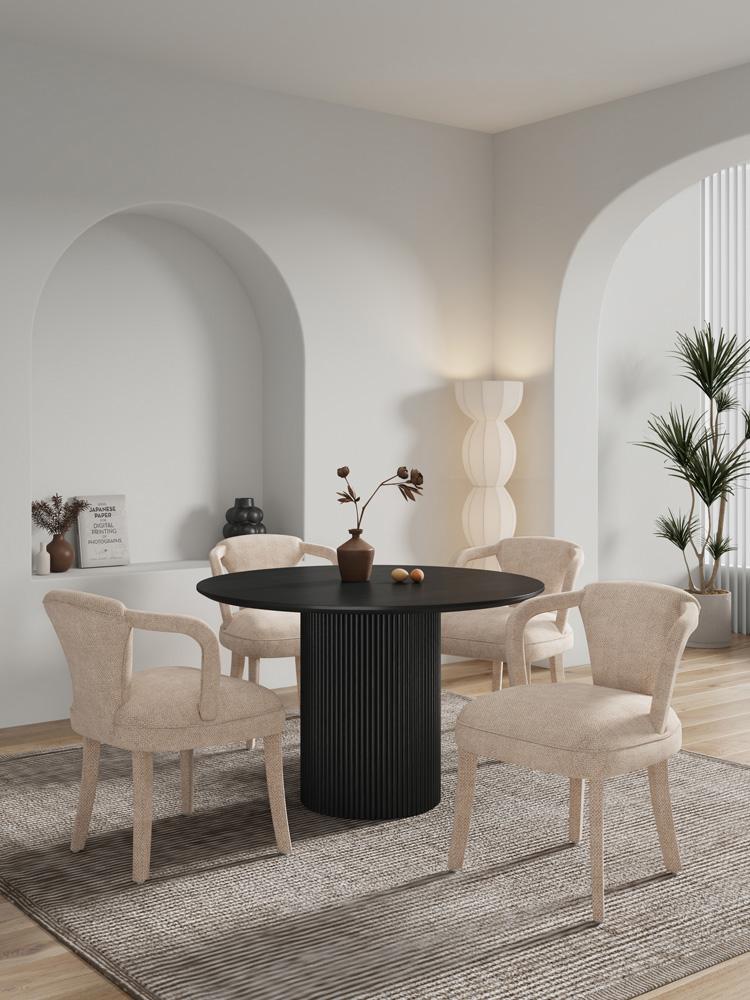 Manhattan Comfort - 5-Piece Palmer and Hathaway Dining Set in IvoryBlack - 4-DT03DC088AR-BKGD veiw 11