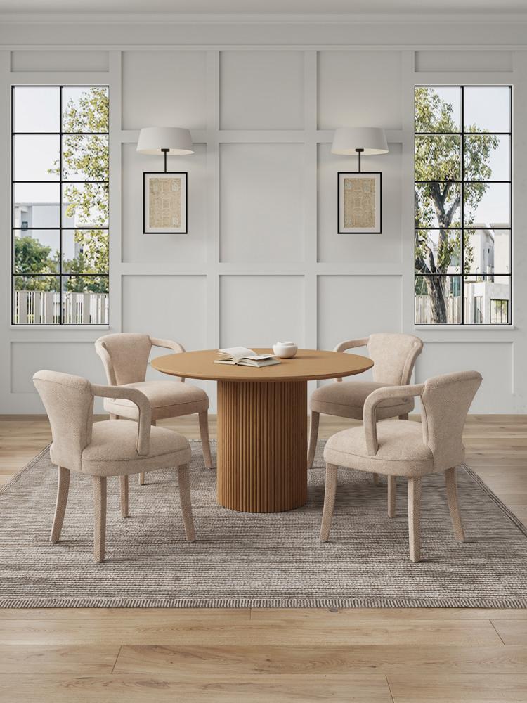 Manhattan Comfort - 5-Piece Palmer and Hathaway Dining Set in IvoryNature - 4-DT03DC088AR-NAGD veiw 10