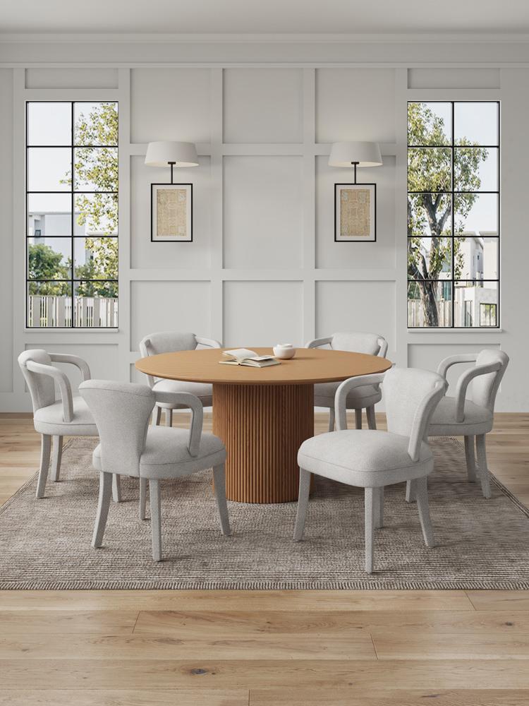 Manhattan Comfort - 7-Piece Palmer and Hathaway Dining Set in Gold DustNature - 6-DT05DC088AR-NASL veiw 10