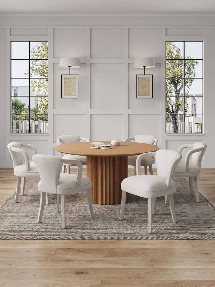 Manhattan Comfort - 7-Piece Palmer and Hathaway Dining Set in Silver LiningNature - 6-DT05DC088AR-NAIV veiw 10