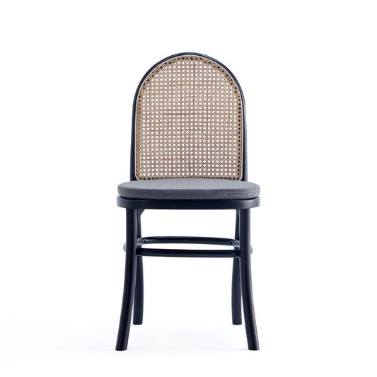 Manhattan Comfort - Paragon 1.0 Dining Chair with Cushion in Black and Grey - Set of 2 - DCCA05-GY veiw 2