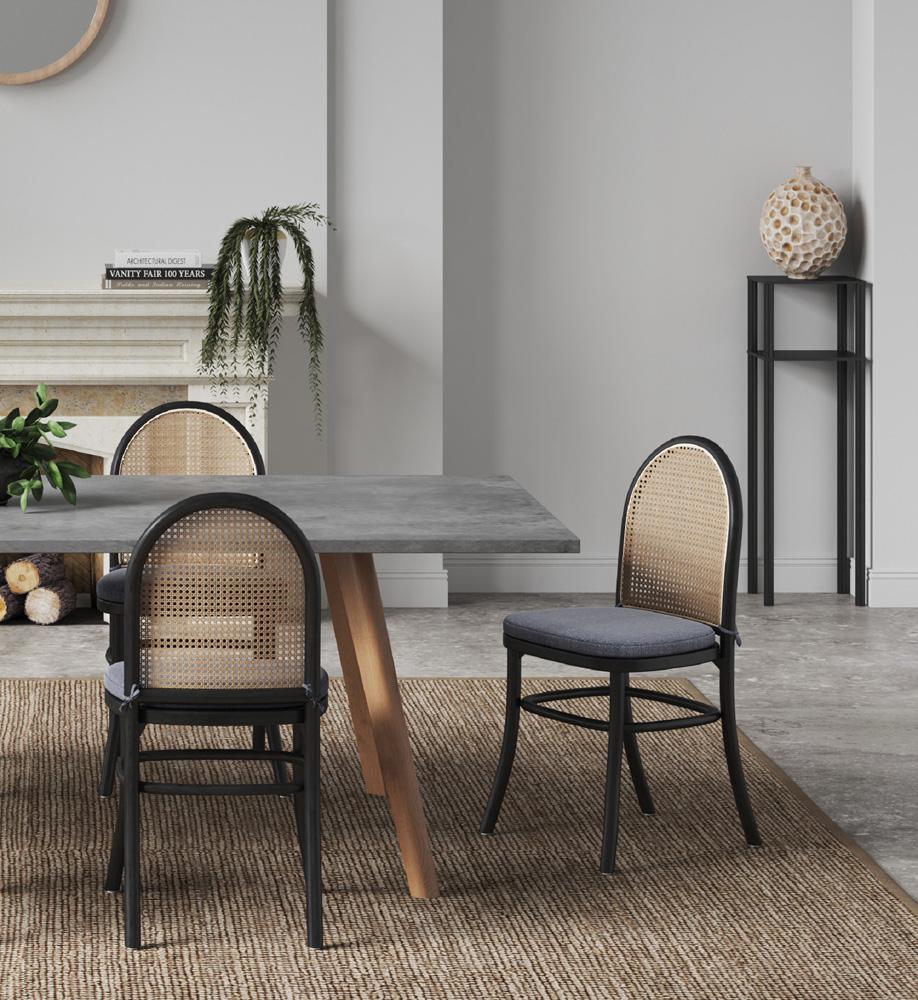 Manhattan Comfort - Paragon 1.0 Dining Chair with Cushion in Black and Grey - Set of 2 - DCCA05-GY veiw 10