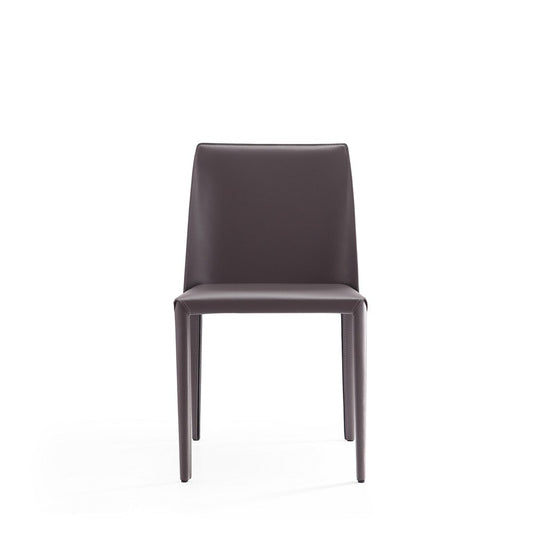 Manhattan Comfort - Paris Saddle Leather Dining Chair with Metal Legs in Grey - Set of 2 - 2-DC032-GY veiw 2
