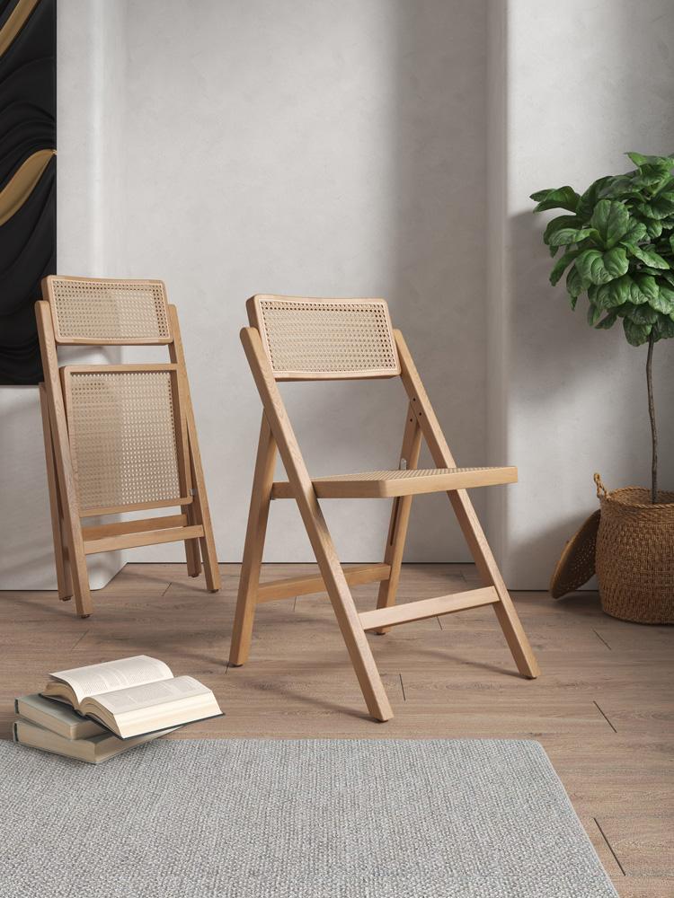 Manhattan Comfort - Pullman Dining Folding Chair with American Ash Wood Legs in Nature - Set of 2 - DCCA08-NA veiw 10