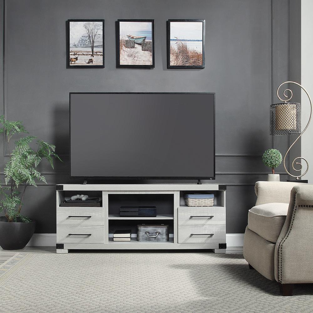 Manhattan Comfort - Richmond TV Stand with 2 Full Extension Drawers in Grey - TVFP1-GY veiw 9