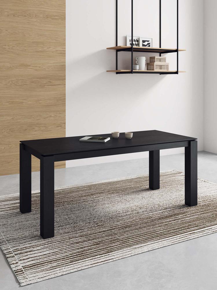 Manhattan Comfort - Rockaway Dining Table with American Solid Ash Wood Legs in Black - DT02-BK veiw 9