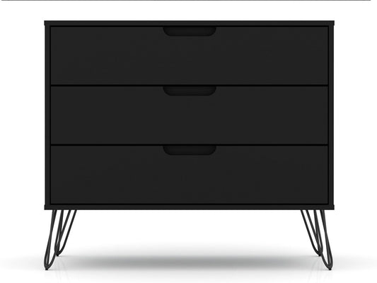 Manhattan Comfort - Rockefeller Dresser with 6 Drawers in Black - Set of 2 - 2-103GMC2 veiw 2