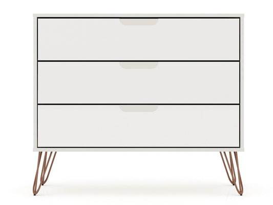 Manhattan Comfort - Rockefeller Dresser with 6 Drawers in Off White and Nature - Set of 2 - 2-103GMC3 veiw 2