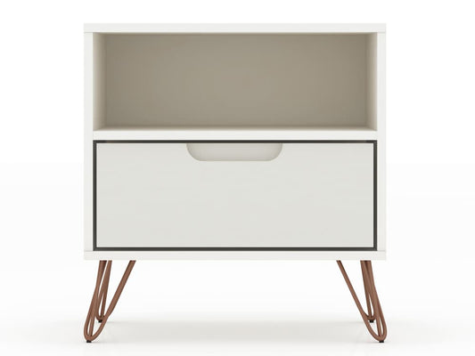 Manhattan Comfort - Rockefeller Nightstand with 2 Drawers in Off White - Set of 2 - 2-101GMC8 veiw 2