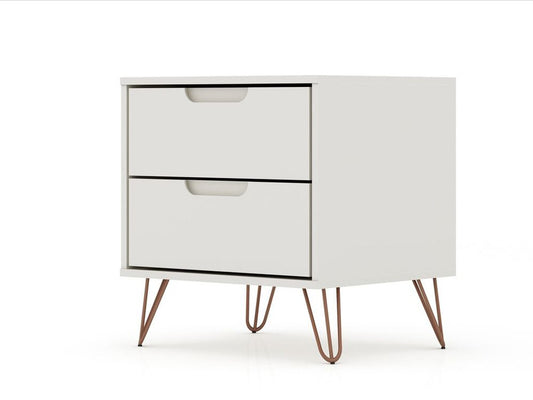 Manhattan Comfort - Rockefeller Nightstand with 4 Drawers in Off White - Set of 2 - 2-102GMC8 veiw 2