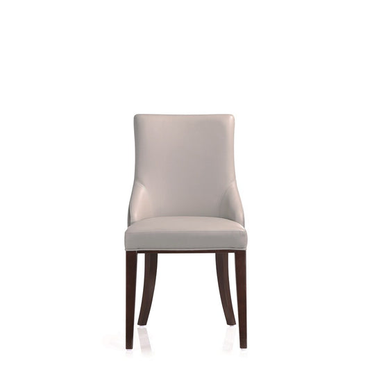 Manhattan Comfort - Shubert Faux Leather & Velvet Dining Chairs in Light Grey - Set of 2 - DC055-LG veiw 2