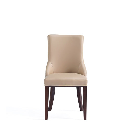 Manhattan Comfort - Shubert Faux Leather & Velvet Dining Chairs in Tan - Set of 2 - DC055-TN veiw 2