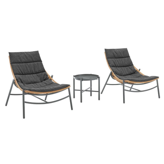 Manhattan Comfort - 3-Piece Sunset Polyester Patio Conversation Set with Steel Legs in Grey - OD-CV021-GY veiw 2
