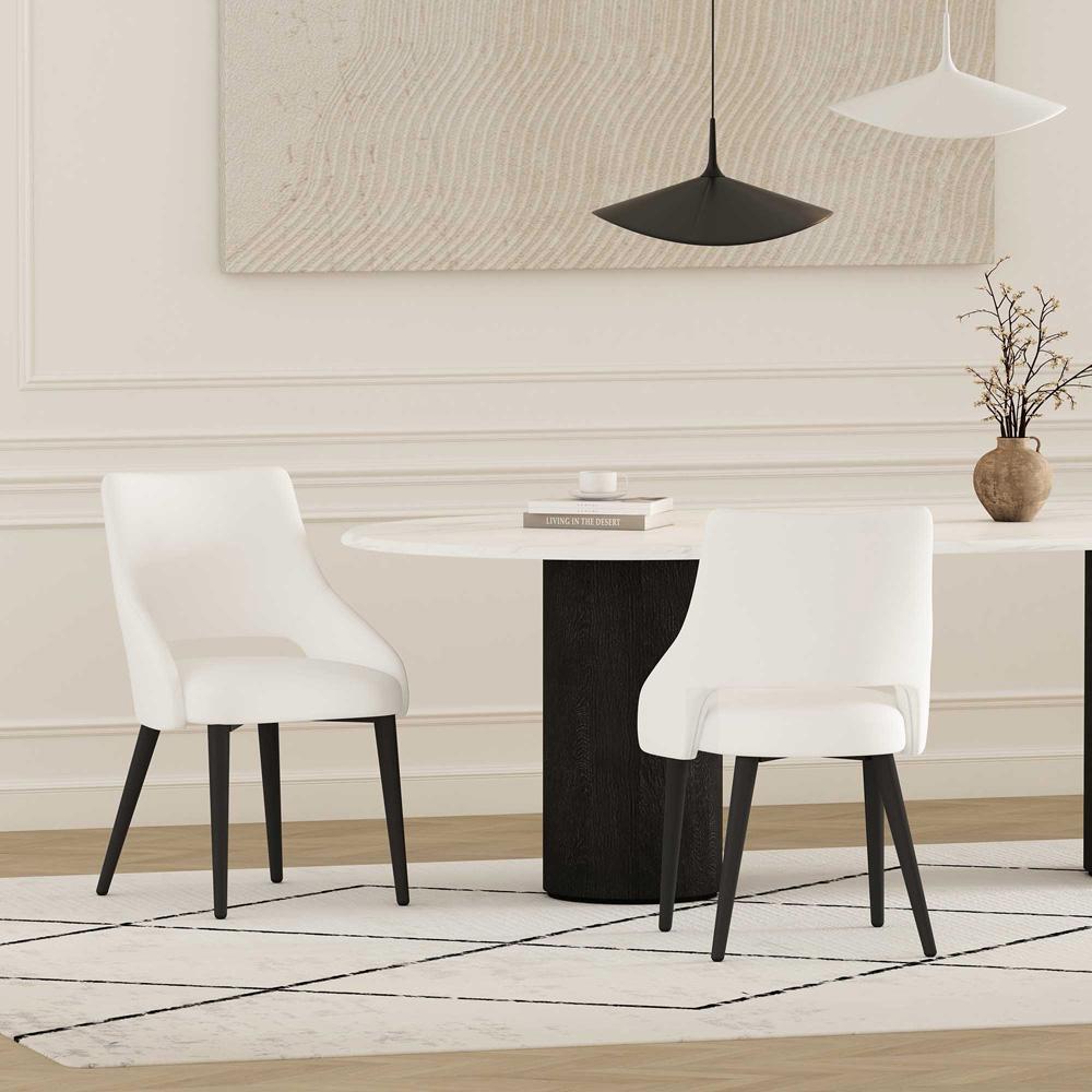 Manhattan Comfort - Tremont Leatherette Dining Chair with Metal Legs in White - Set of 2 - 2-DC104-WH veiw 8