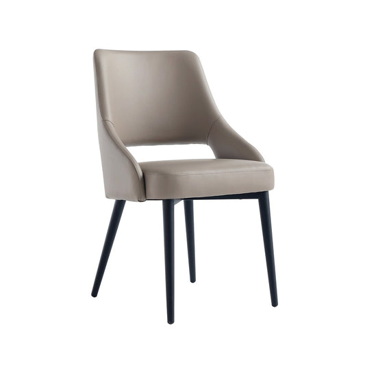 Manhattan Comfort - Tremont Leatherette Dining Chair with Metal Legs in Taupe - DC104-TP veiw 2