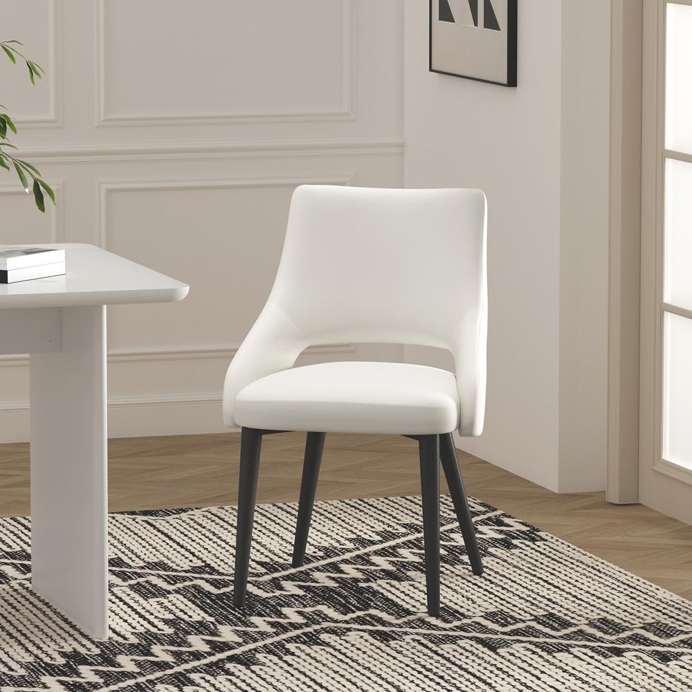 Manhattan Comfort - Tremont Leatherette Dining Chair with Metal Legs in White - DC104-WH veiw 8