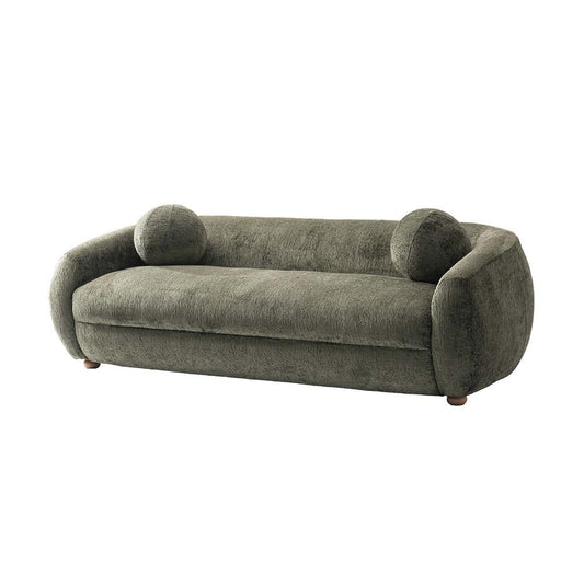 Manhattan Comfort - Tribeca Chenille Sofa with Birch Wood Legs in Olive Green - SF015-OG veiw 2
