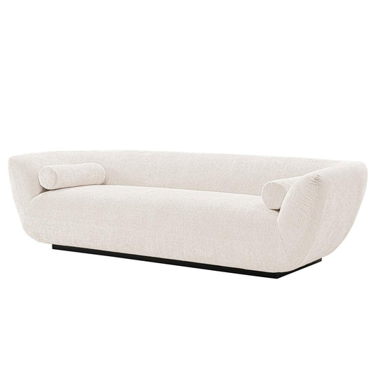 Manhattan Comfort - Ulka Chenille Sofa with Pine Wood Legs in Cream - SF011-CR veiw 2