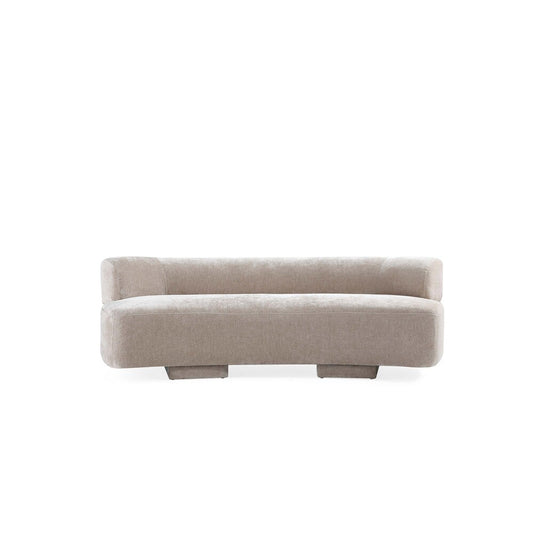 Manhattan Comfort - 2-Piece Verandah Chenille Sofa and Accent Chair with Wood with Fabric Upholstery Legs in Beige - 2-LSAC1769-BE veiw 2